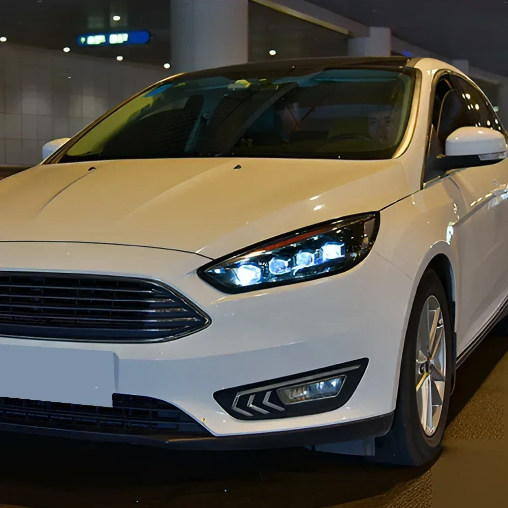 

Для Ford Focus 2015-2017 автомобильные передние фонари, обновленные высококачественные динамические 4 линзы проектора, аксессуары, светодиодные автомобильные фары в сборе