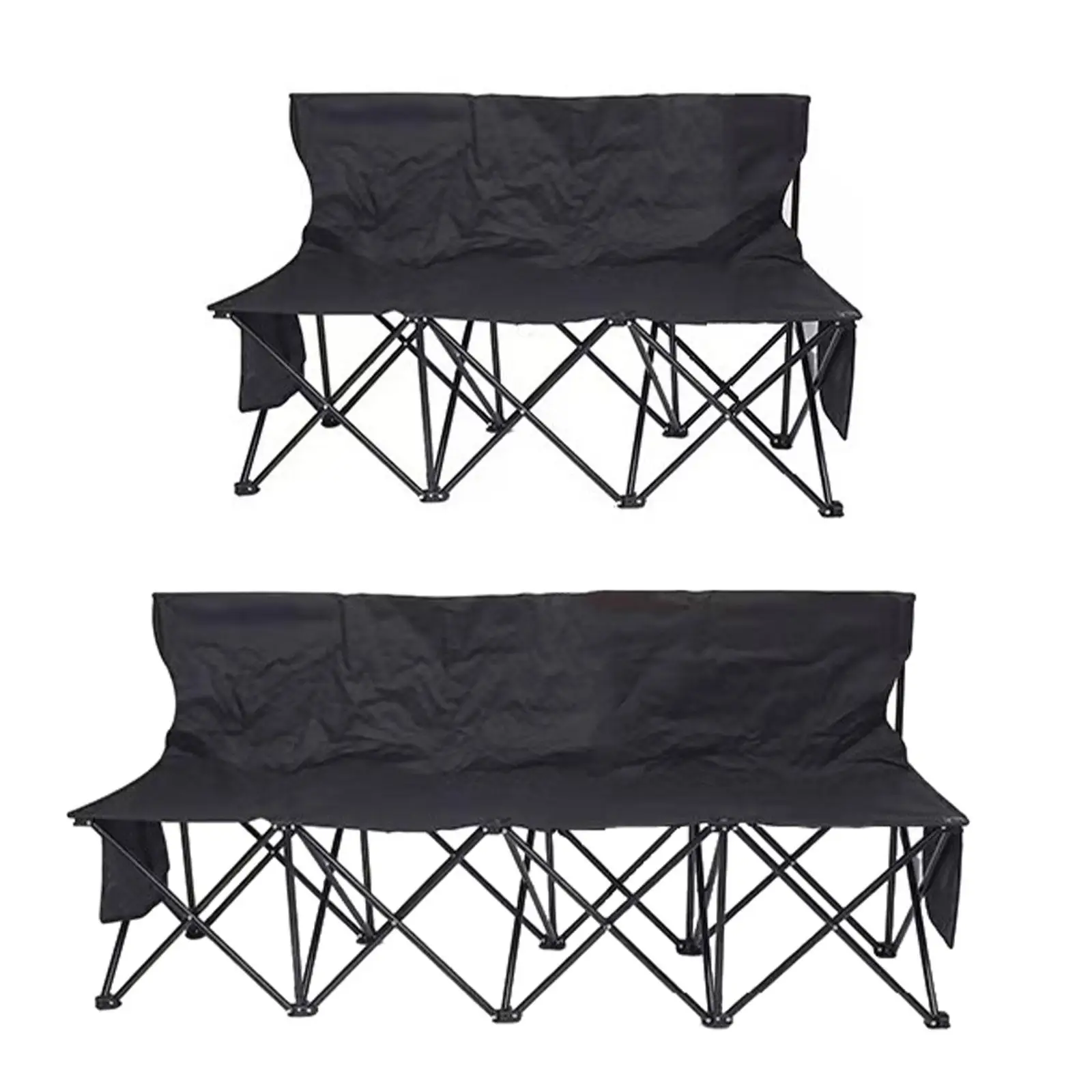 Folding Bench Chair Folding Camping Chair for Adults with Back Support Portable Sideline Bench Foldable for Sports Campsites