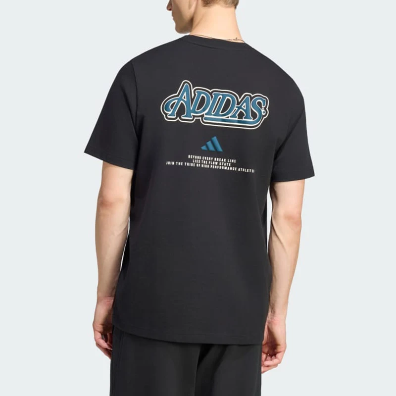 Adidas genuine men's sports skin friendly comfortable round neck pullover short sleeved T-shirt LF7395