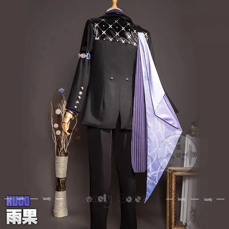 2025 22 젠리스 존 제로 휴고 코스프레 의상 가발 검은색 코트 셔츠 모자 마스크 귀걸이 소품 남녀 공용 모킹버드 카니발 H