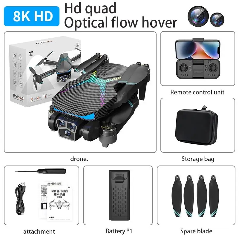 To New AE7 Drone 8K HD Hover Brushless Motor Obstacle Avoidance Optical Flow Location Quadcopter Aerial Photography Professional