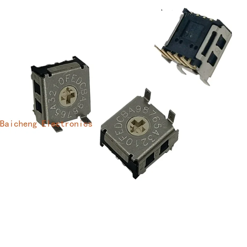 10PCS 0-F encoder reverse digital encoding switch R7A4-16CA-V-T/R side adjustment 5-pin