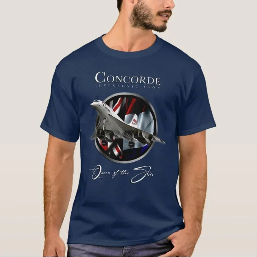 Concorde Franco-British Supersonic Airliner T-Shirt 100% Cotton O-Neck Short Sleeve Casual Mens T-shirt Size S-3XL