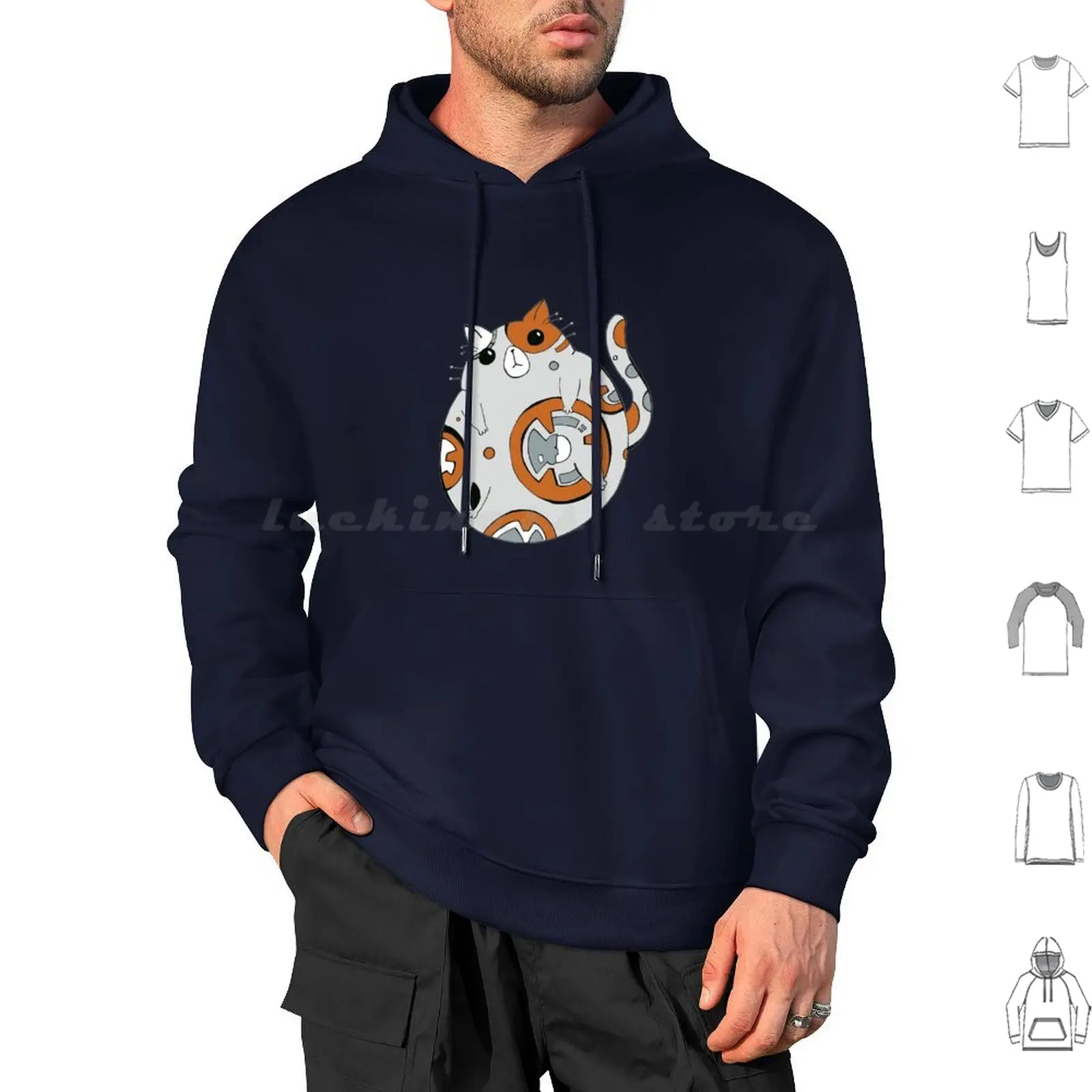 Kitty Bb-8 Hoodies Long Sleeve Bb 8 Droid Robot May 4th Strength You May The Fourth Be With You Poe Ray Darth Vador Cute