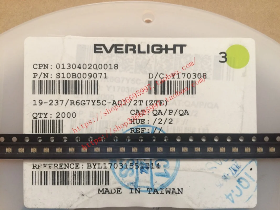 100pcs/Yiguang 19-237/R6G7Y5C-A01/2T naszywka rura oświetleniowa 1616 czworonożny RGY czerwony, zielony i żółty koraliki do lampy LED