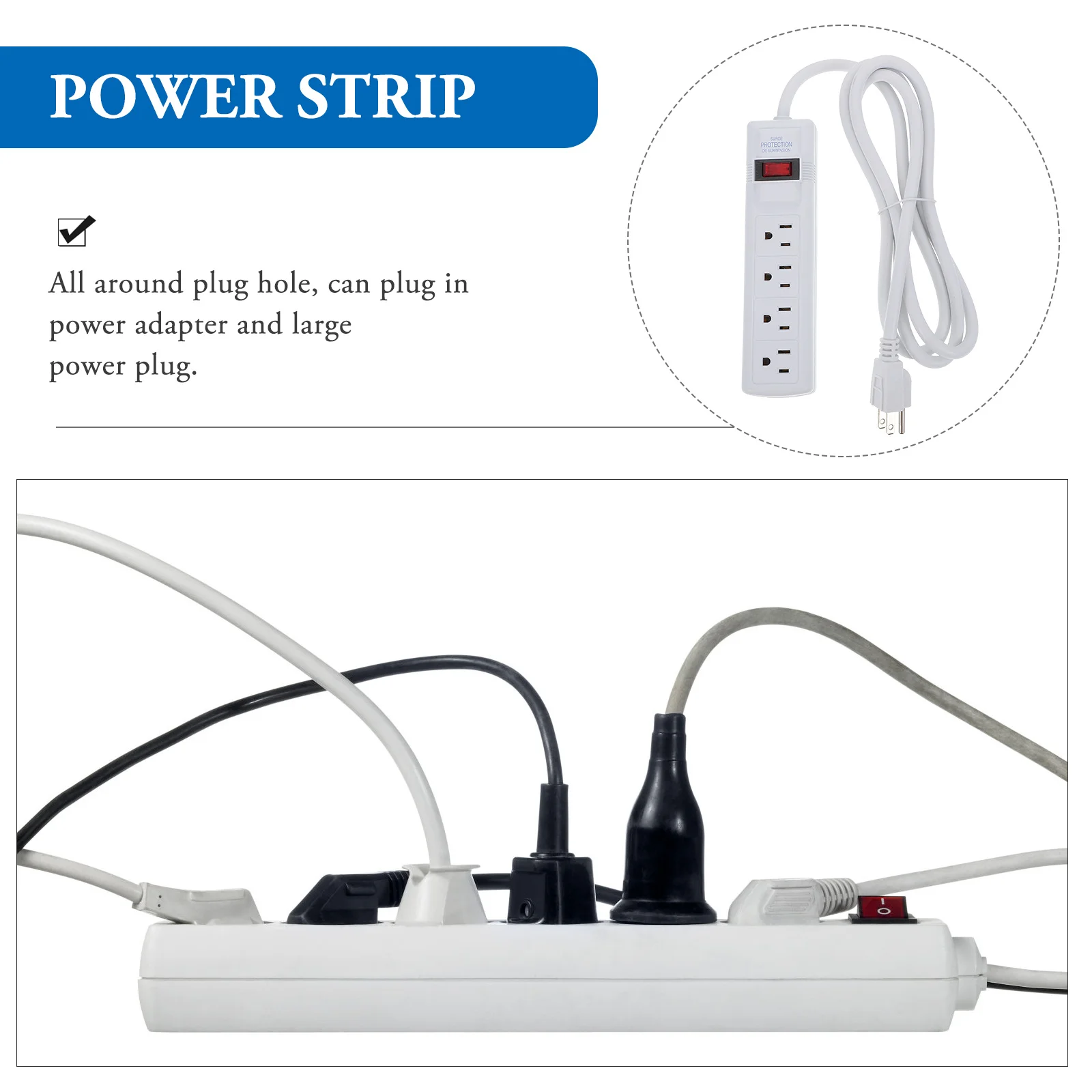 

4-Slot Surge Protector Power Strip Home Office Extension Socket Anti-Thunder Charging Station For Us Plug Devices