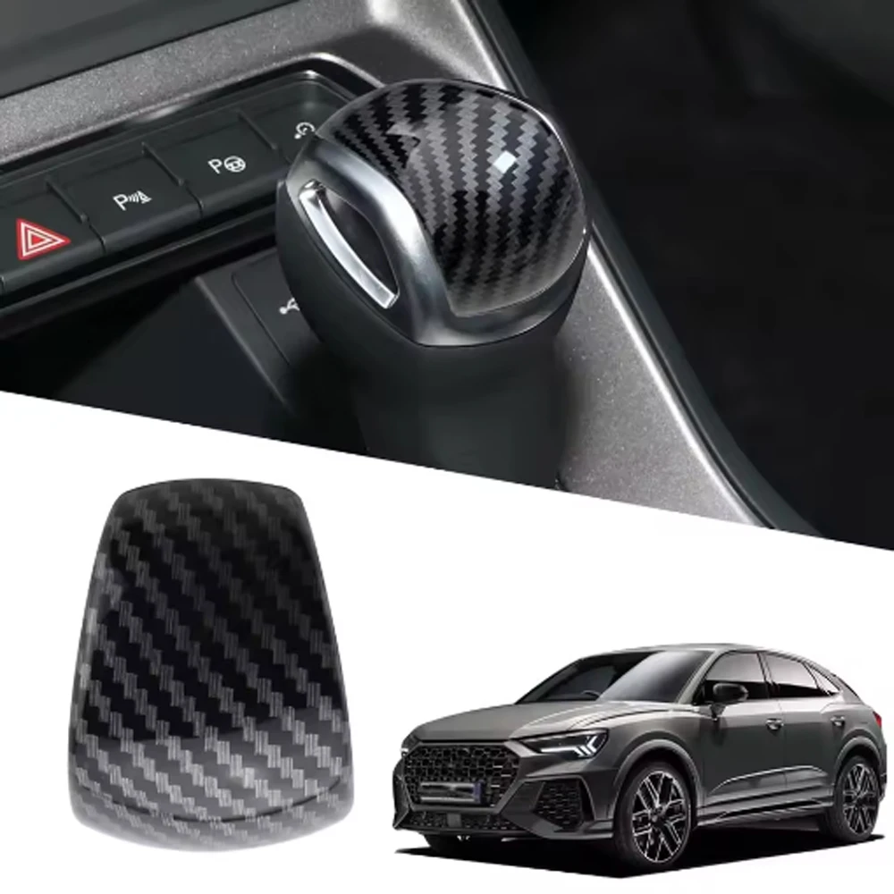 ABS Carbonfaser Schaltknaufabdeckung Dekorativer Aufkleber für Audi Q3 F3 Sportback AT 2019 - 2023 Innenraumzubehör