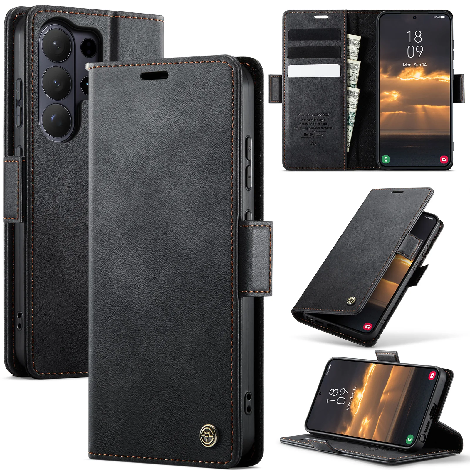 

Case For Samsung Galaxy S26 Ultra Plus Wallet Case PU Magnetic Folio Cover With Card Holder Kickstand TPU Protective Phone Case