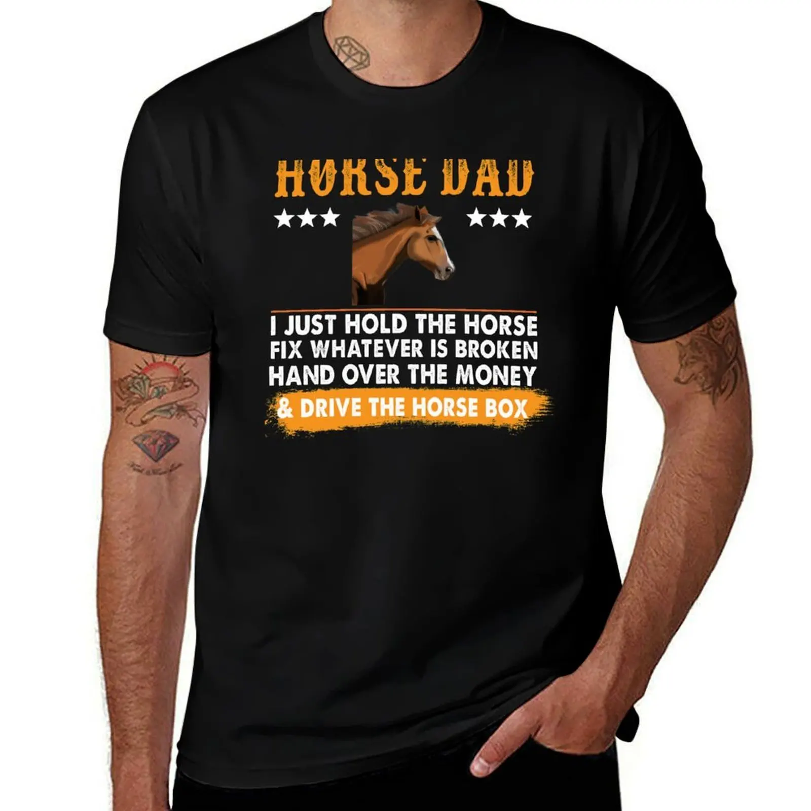 Horse Dad I Just Hold The Horse Fix Whatever Is Broken Hand Over the Money Drive The Horse Box Vintage T-Shirt