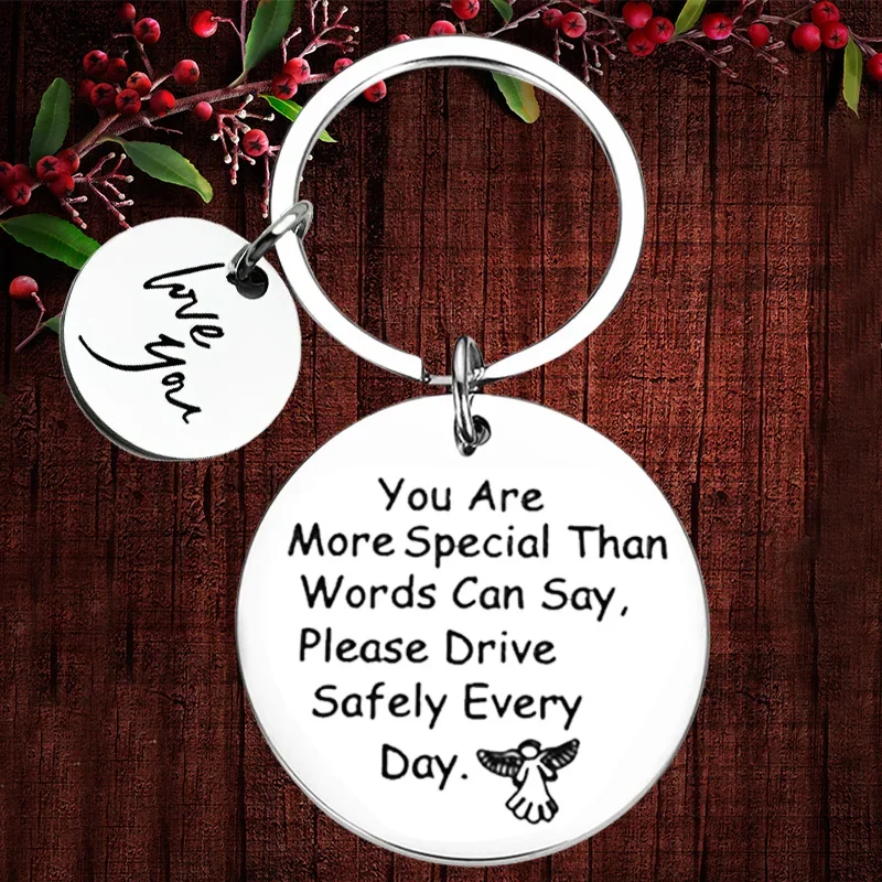 Charm Guardian Angel Protect Keychain Pendant drive safe i love you Key Chains