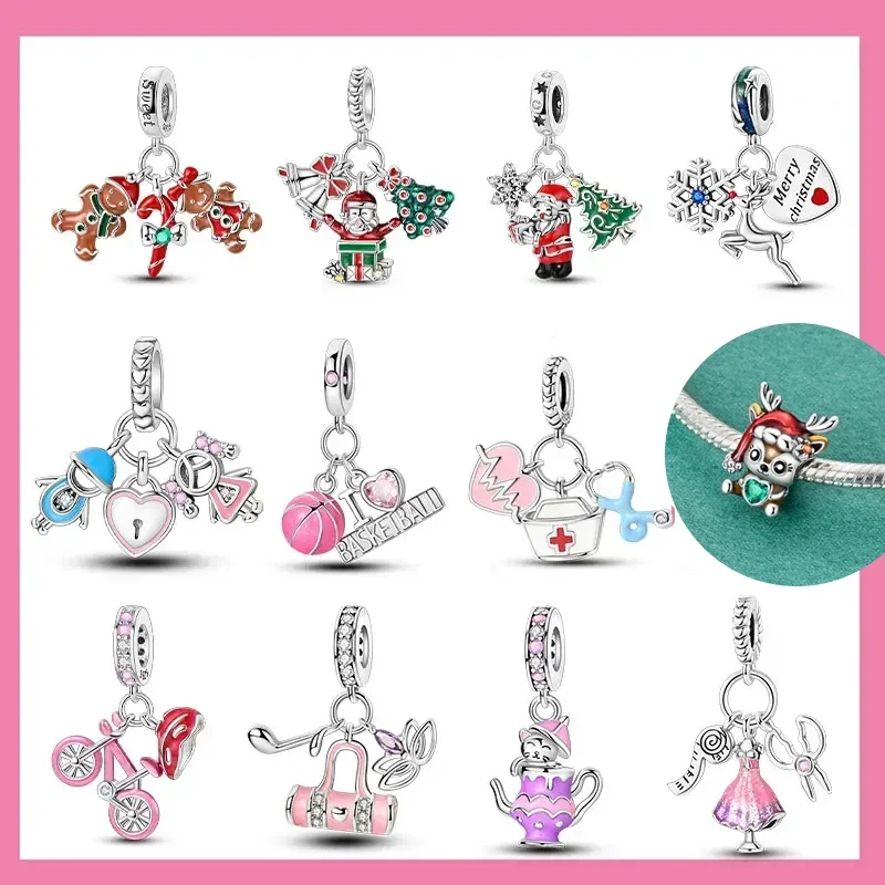 925 Sterling Silver Man Candy Charms Beads Fit Original Bracelets Bag Keychain Charms Beads Pendant Diy Women Jewelry Gift