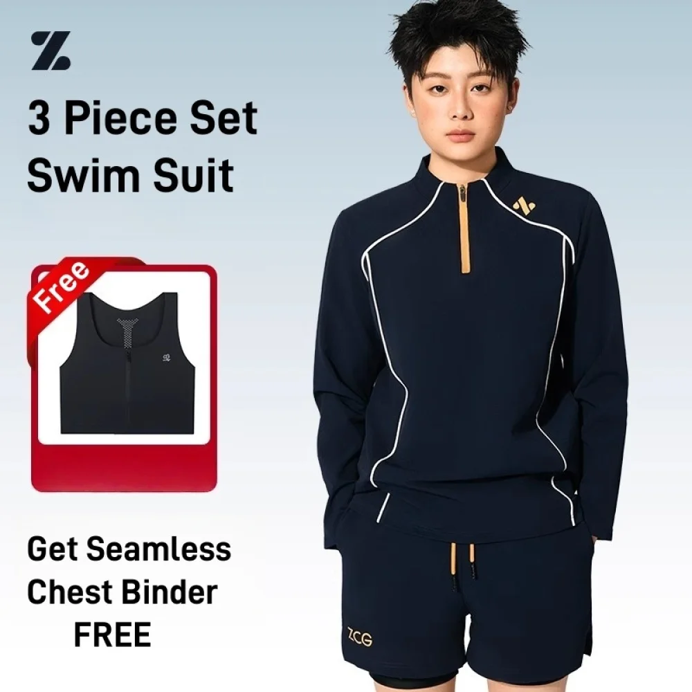 Water To Land Swimsuit Chest Binder Quickly Dry Fabric Breathable Binder Chest Swim Wear Sports Wear