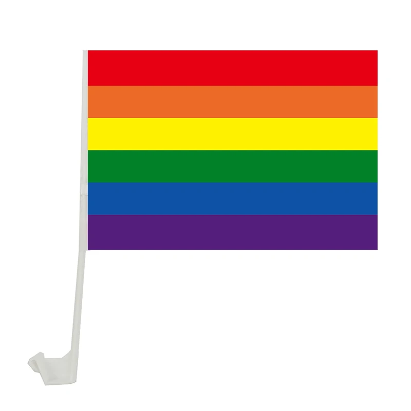 

30*45Cm A plastic Stick Rainbow Hand flag/ Car Flags/American flag Lesbian Gay Pride Cheerleading Competition Products