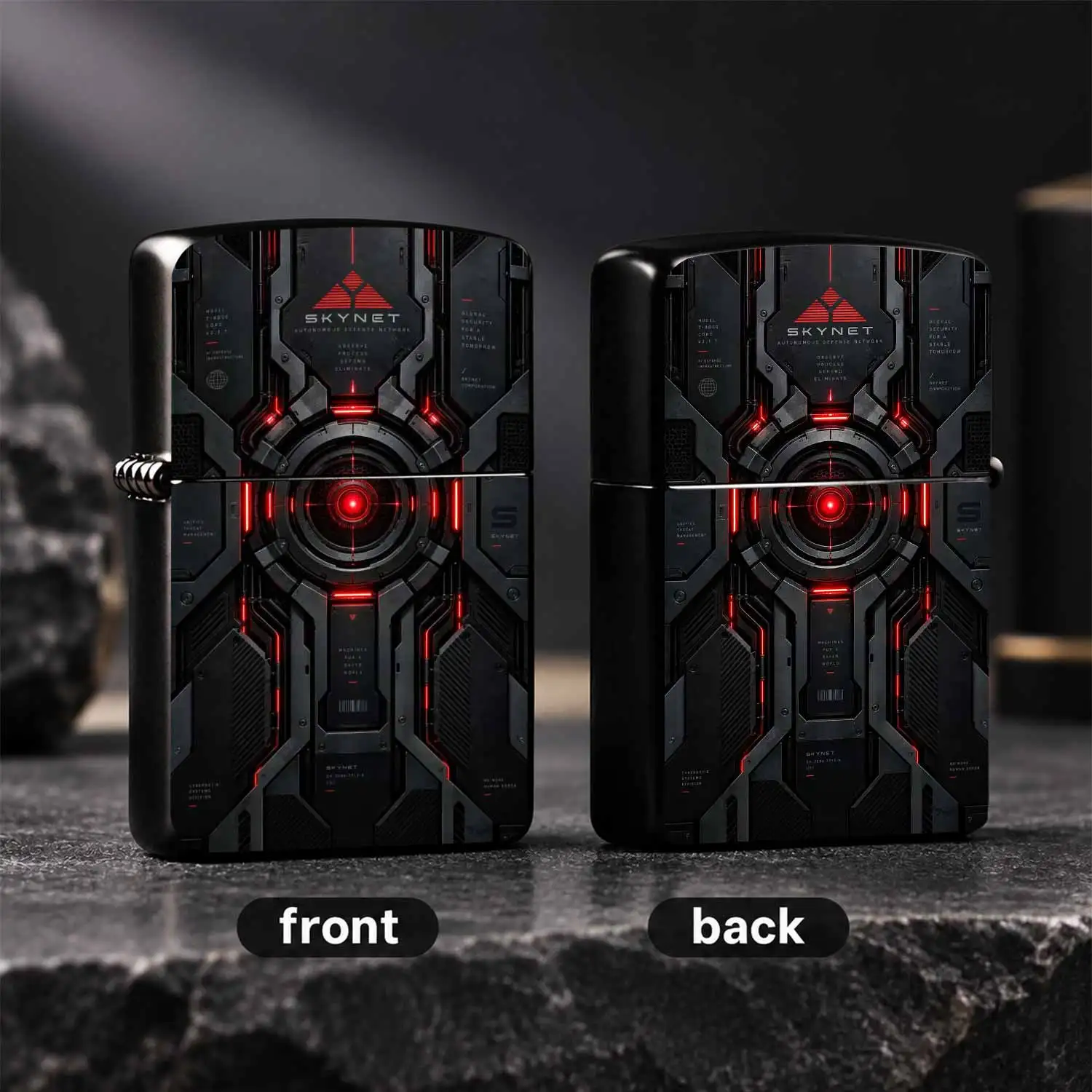 Cyber Skynet Themed Stylish Portable Igniter, Futuristic Mecha Dark Cool Design, Suitable For Daily Outings Outdoor Trips, Multi-Scenario Practical Item, Ideal Creative Accessory For Gifting To Friends Hobbyists, Personal Use Or A Humorous