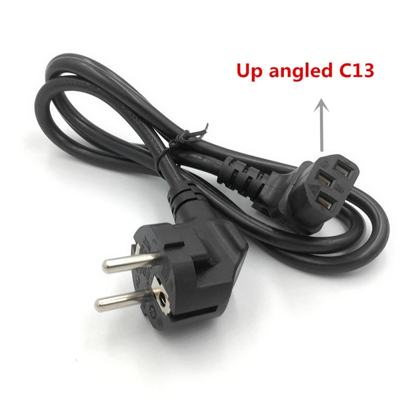 Ulepszony kątowy kabel zasilający z UE do C13 UP do telewizora do montażu na ścianie (wtyczka EU)