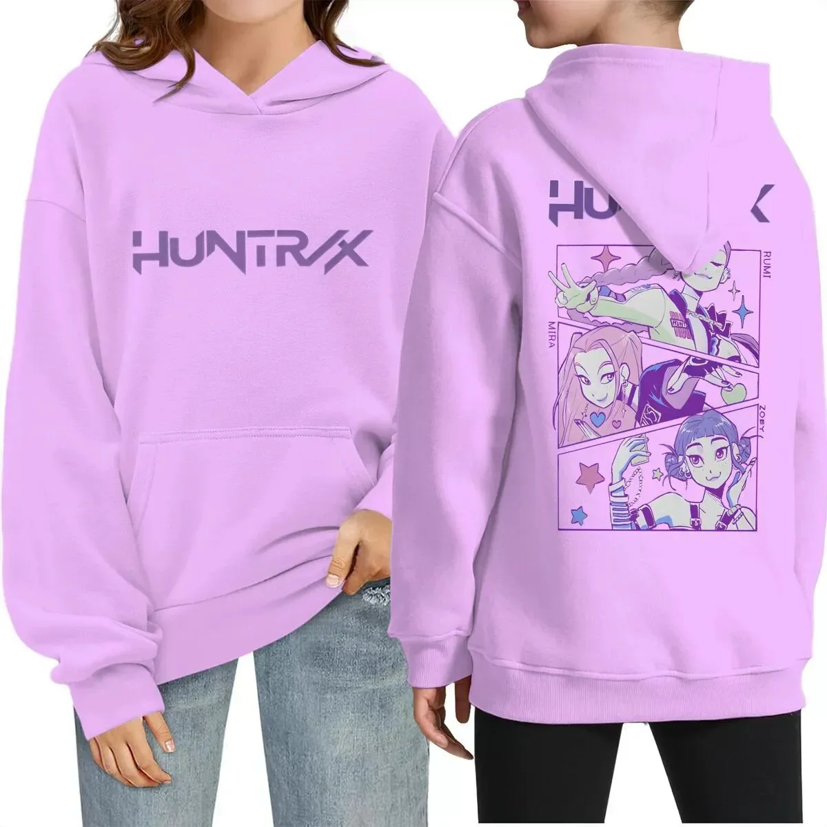 

Толстовка с капюшоном KPop Demon Hunters, толстовка в стиле Харадзюку, пуловеры для мальчиков и девочек, топы, уличная одежда K-Pop, уличные топы для охотников на демонов