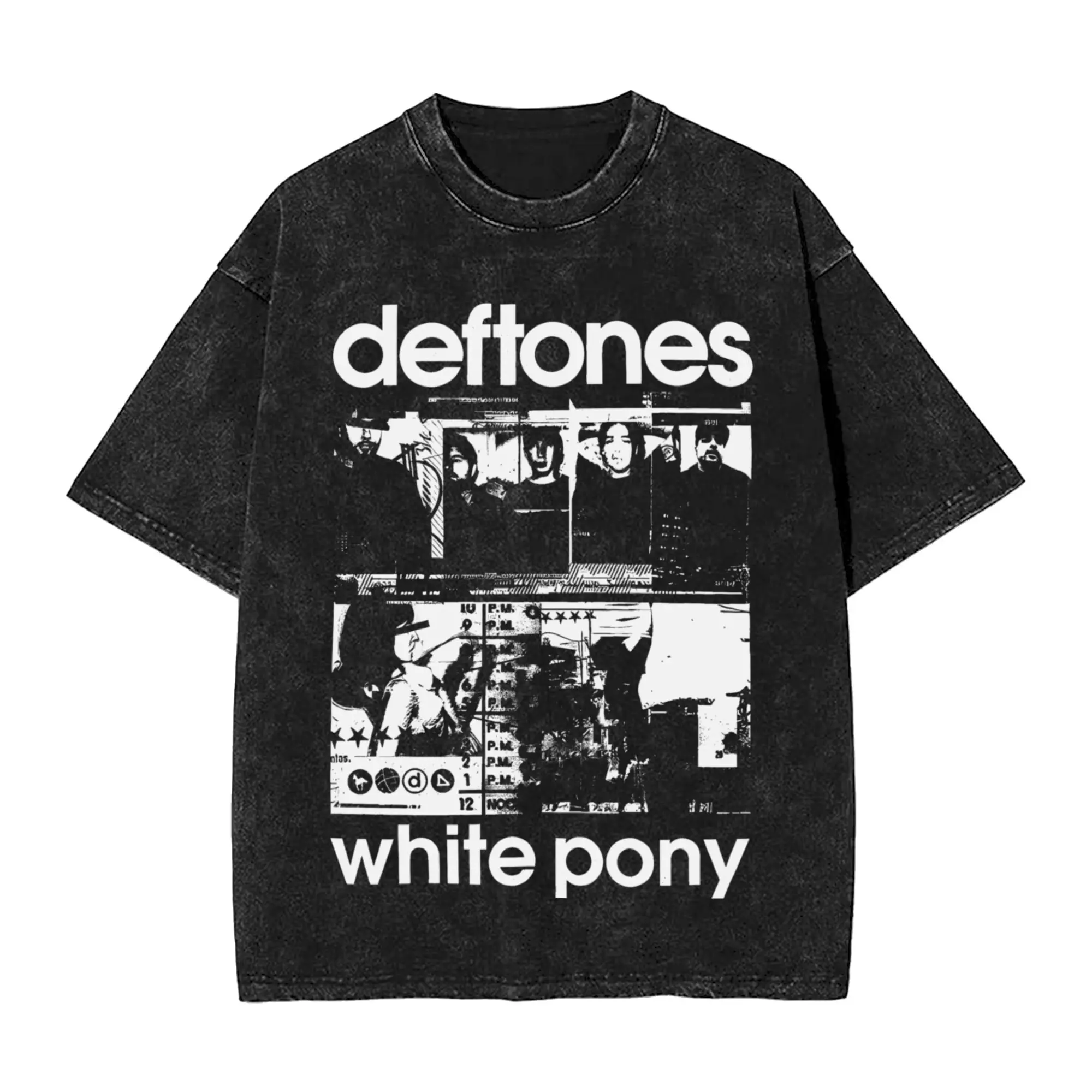 

Metal Band Music Washed T Shirt Streetwear Hip Hop Vintage T-Shirts Deftones Punk Rock Tee Shirt Short Sleeve Harajuku Summer
