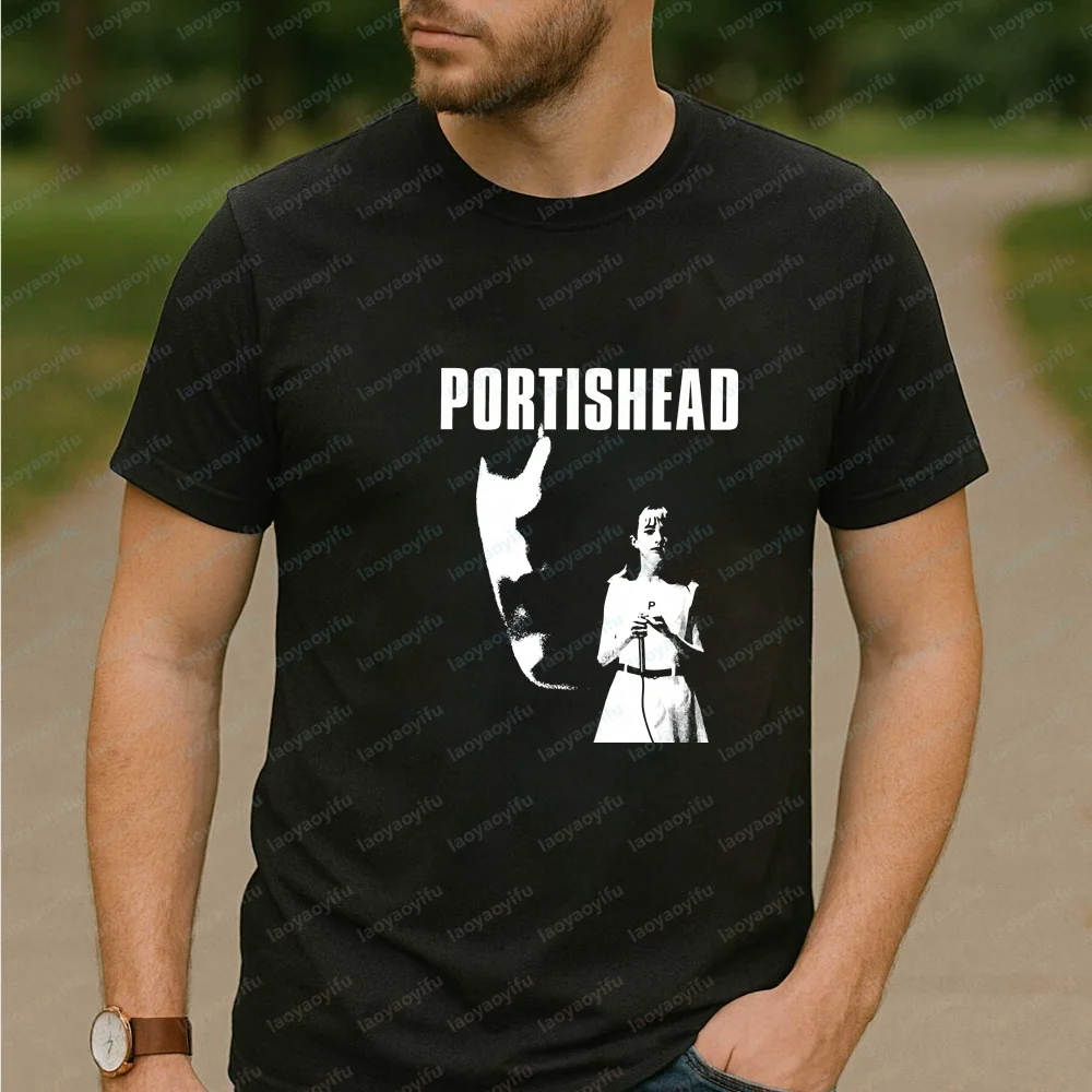 Korean-style Review of Men's Clothing By Portishead Band. Summer Short-sleeved Comfortable T-shirts for Both Men and Women.