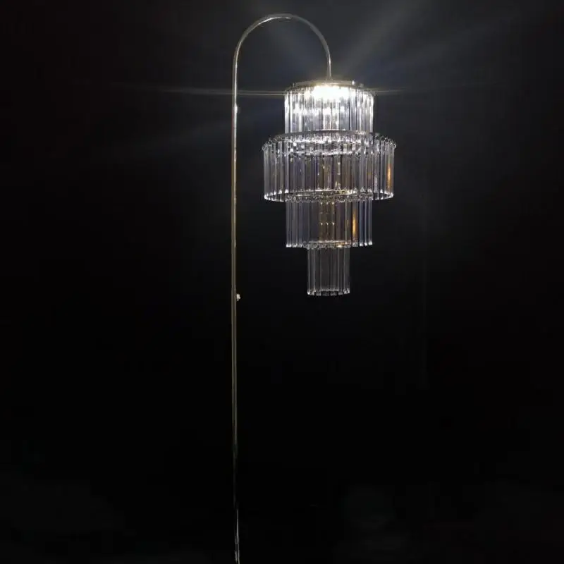 8pcs Crystal Pendant With Metal Arch Walkway Backdrop for Elegant Banquets Road Guides Event Table Centerpiece Decoration Props