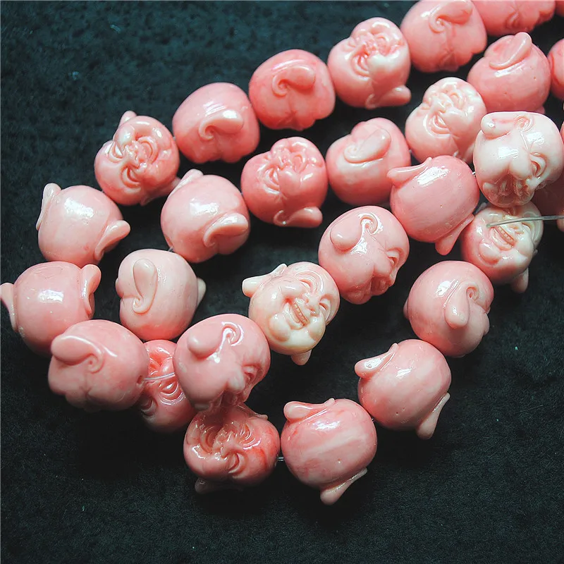 10PCS New Smile Buddha Matching Beads Size 10X12MM 14X15MM 18X20MM Loose Beads Pink Colors Best For Your Jewelry Designs view 5
