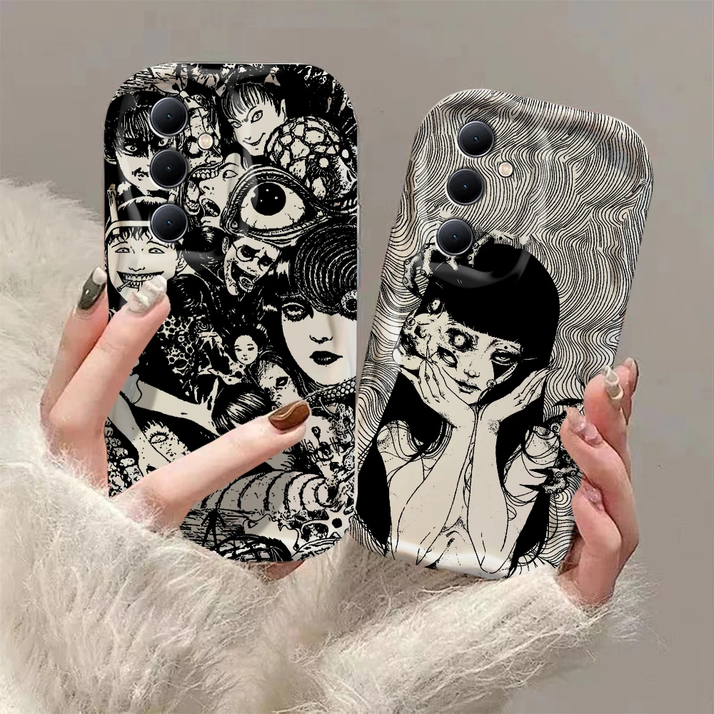 Junji Ito horror Hot comics Tomie 3D Wave Case For Xiaomi Mi 14 12 12T 11 Lite Poco M6 X6 X5 X4 F4 X3 M3 Pro 4G 5G Soft Cover