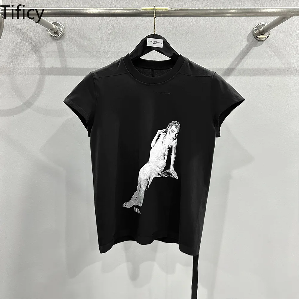 

TIFICY High Quality Cotton Women's New Mermaid Print Round Neck Regular Sleeves Summer Short Sleeve Tshirts Tee