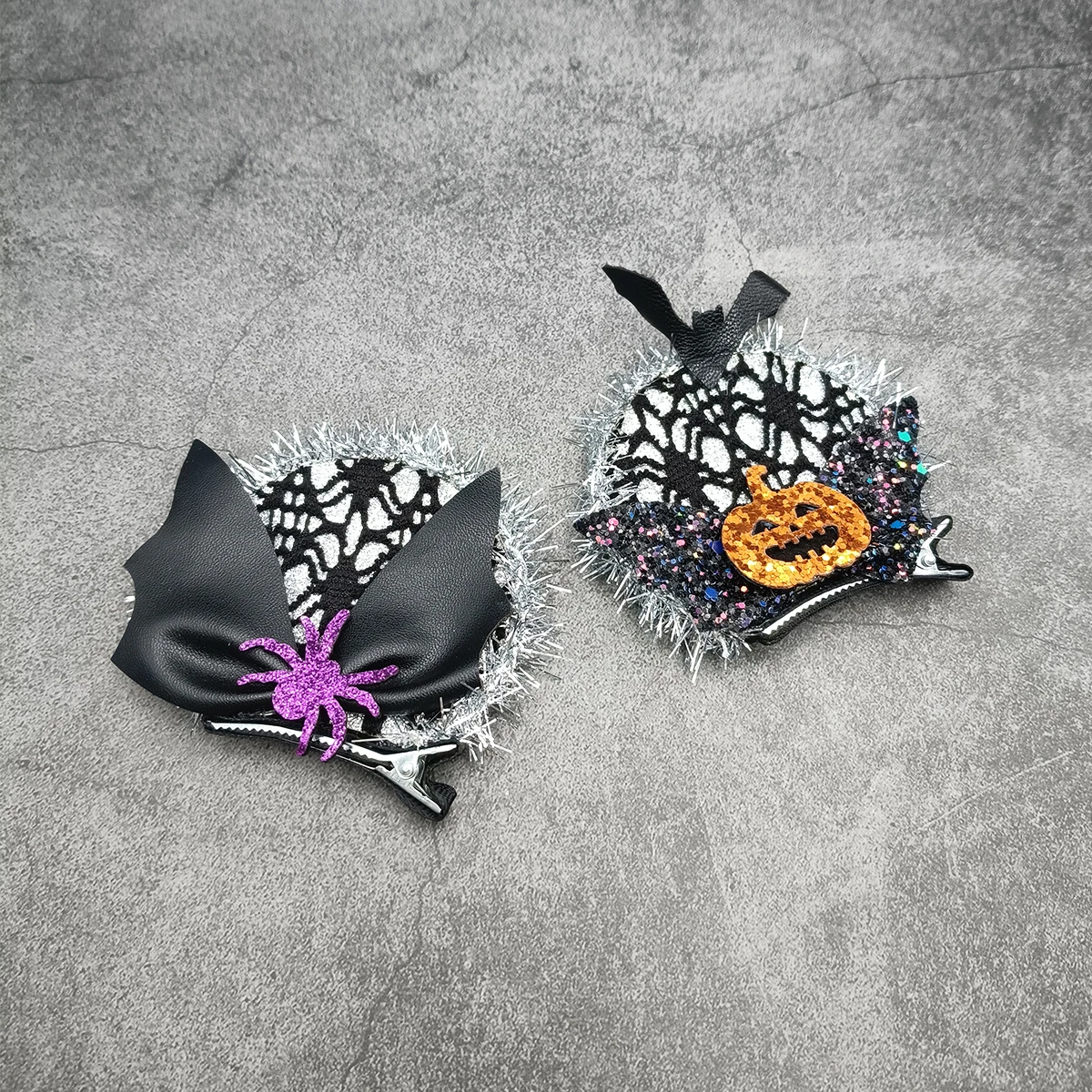 5cm All Saints' Day Headwear Festival Magic Children Hair  Young Halloween Funny Ear Thread Fabric Metal Double Fork Clip