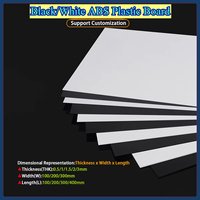 1Pcs Black/White ABS Plastic Board Plate Model Sheet DIY Model Material Thk0.5/1/1.5/2/3mm W100/200/300mm L100/200/300/400mm