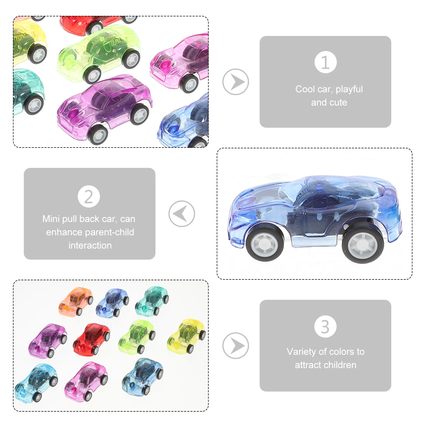 30 ชิ้นพลาสติกน้ําหนักเบาของเล่นเด็กดึงกลับรถของเล่น Non Remote Vehicle ของเล่นของขวัญ