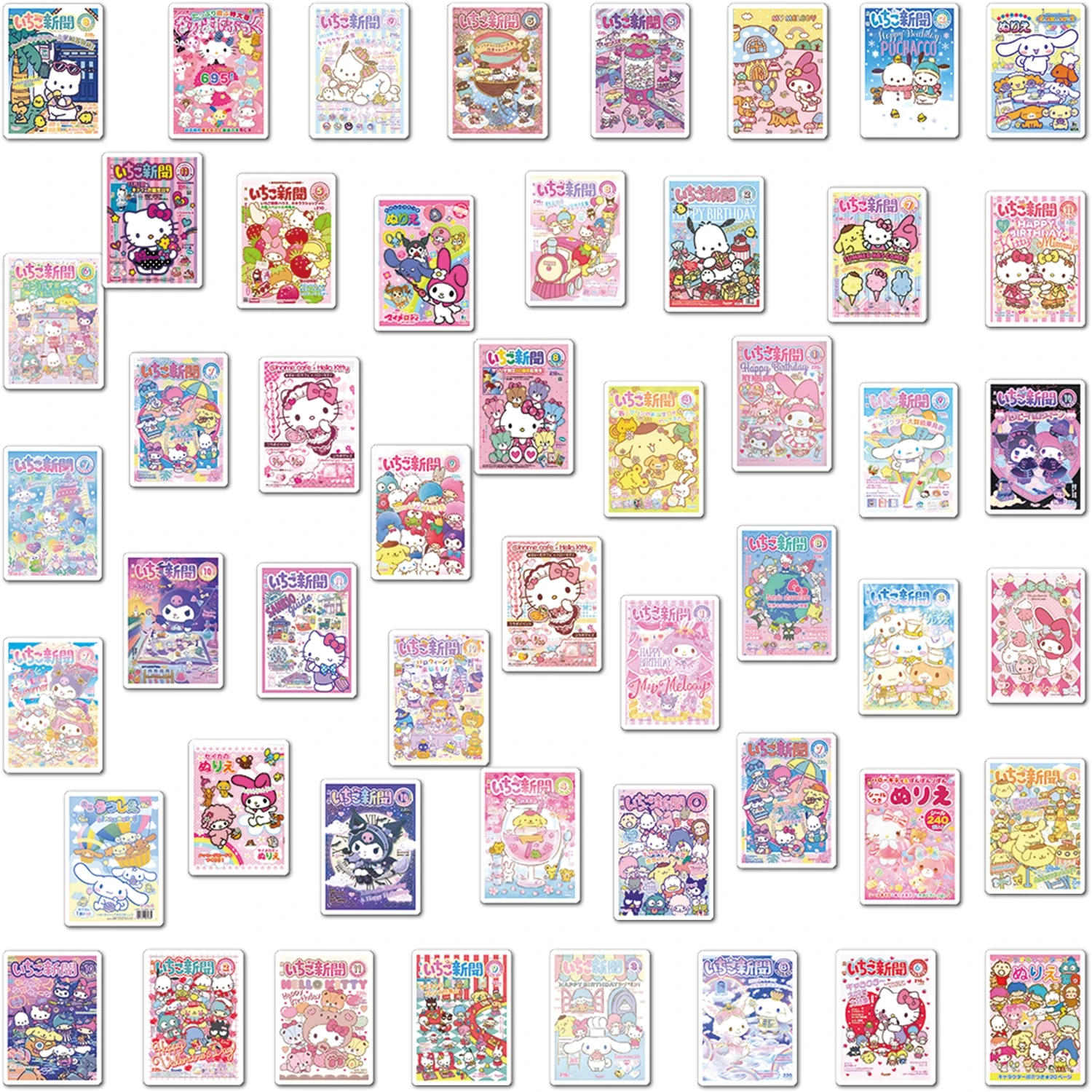 10/50/100Pcs Cute Cartoon Sanrio Poster Stickers Phone Graffiti Luggage Laptop Kids Decal My Melody Cinnamoroll Kuromi Stickers