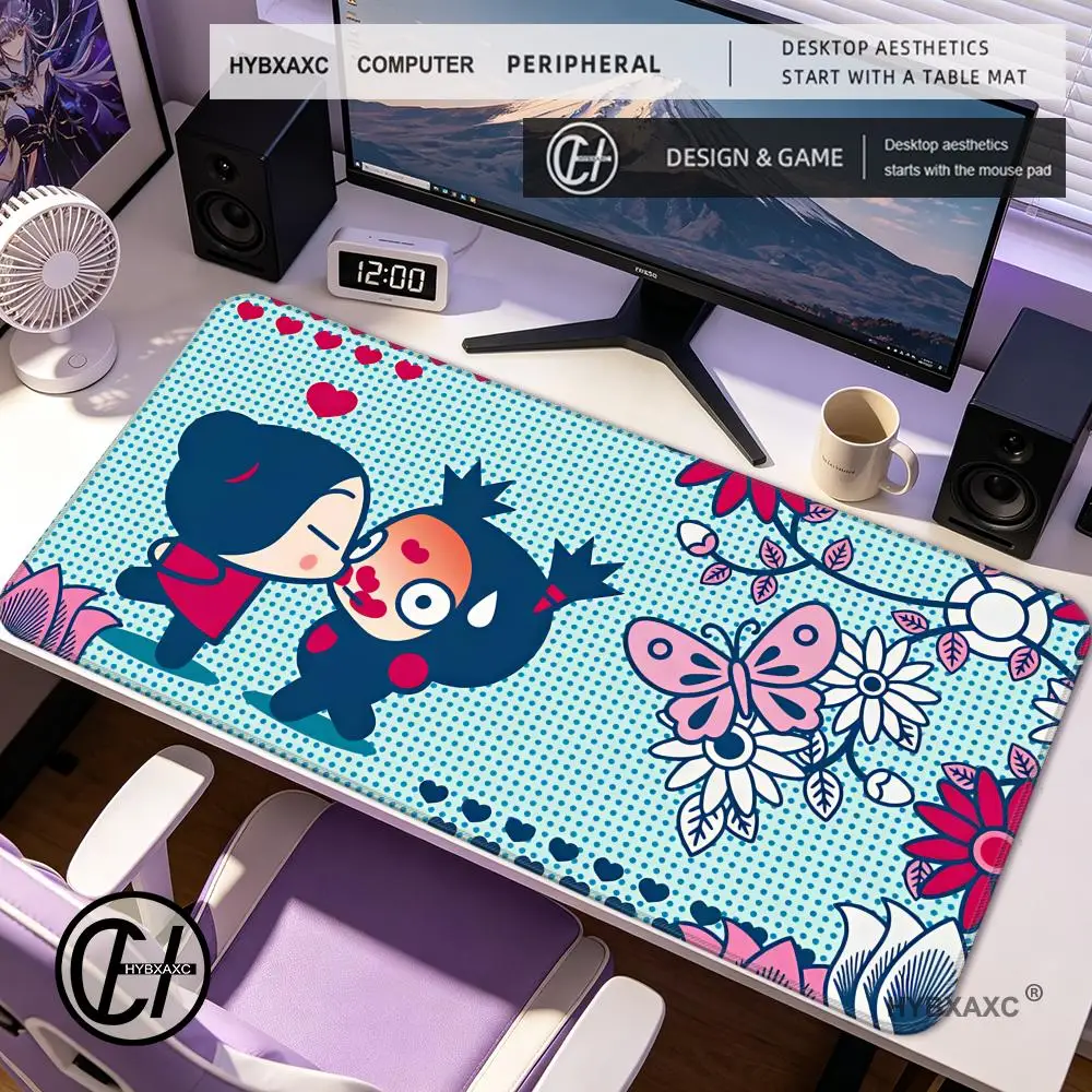

HYBXAXC Cute Garu Pucca Mouse Pad Non-slip Locking Edge DeskMat PC Laptop Accessories Rubber Keyboard Large Game Carpet