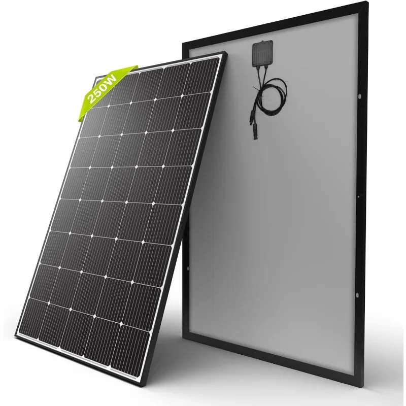 250W Solar Panel Monocrystalline for 12V 24V Norminal System with High-Efficiency Voltage Boost