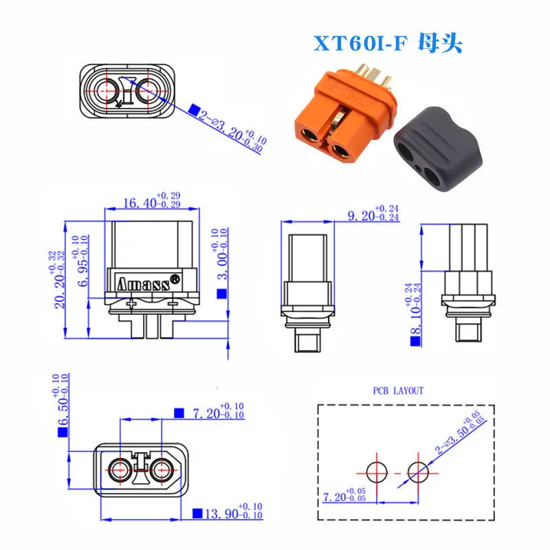 YuXi XT60I-PW męskie XT60-I żeńskie 2 + 1 wodoodporne wtyczki kulowe do bateria Lipo samochodów RC