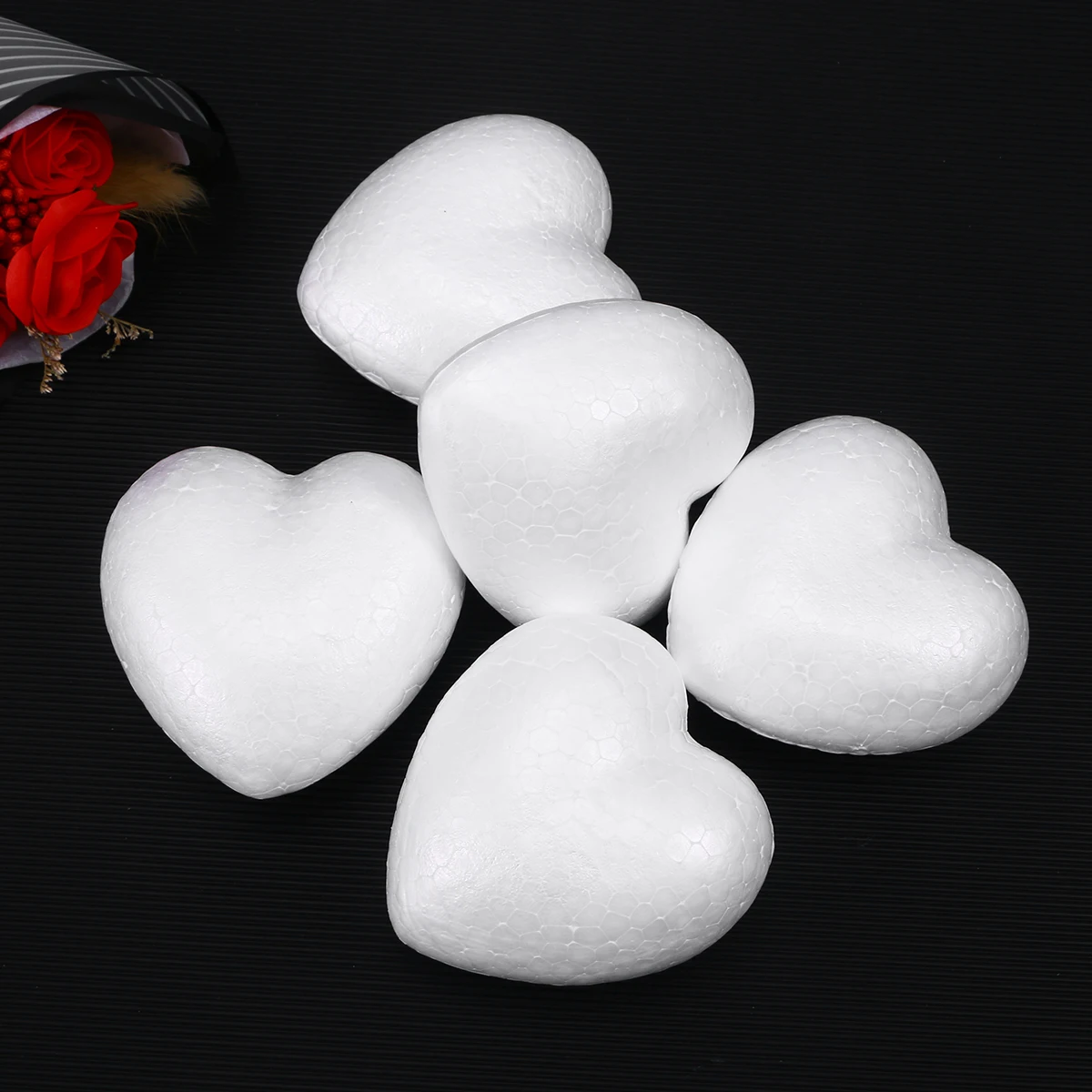 5 pezzi di cuori in polistirolo cuori in schiuma per San Valentino per decorazioni artigianali fai da te San Valentino Natale Matrimonio palline in schiuma Forme