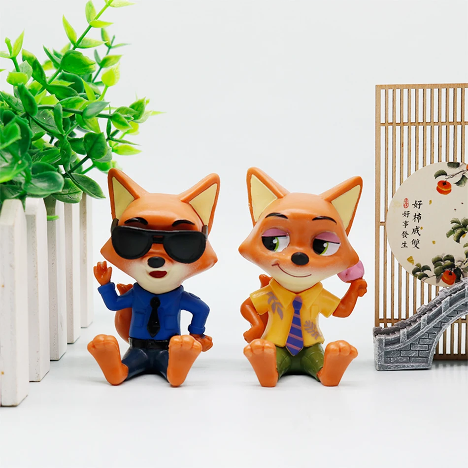 ของเล่นฟิกเกอร์สัตว์สุดเจ๋งจากภาพยนตร์ Zootopia กระต่ายจูดี้ ฮอปส์ และสุนัขจิ้งจอก นิค ไวลด์ ของสะสมสำหรับเด็ก