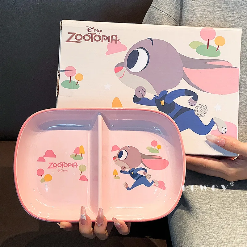 

Керамическая тарелка с разделителями Disney Zootopia: высокая эстетика, для домашнего использования, контроль порций, идеальный подарок для взрослых и детей