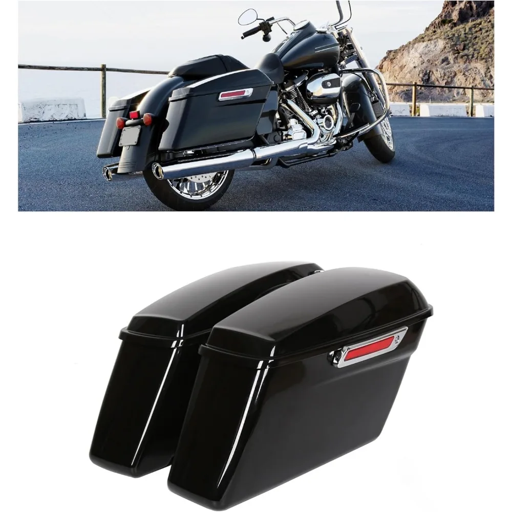 

hard saddlebags trunk w/latch keys compatible with 2014-up harley touring road king electra glide street glide road glide ultra