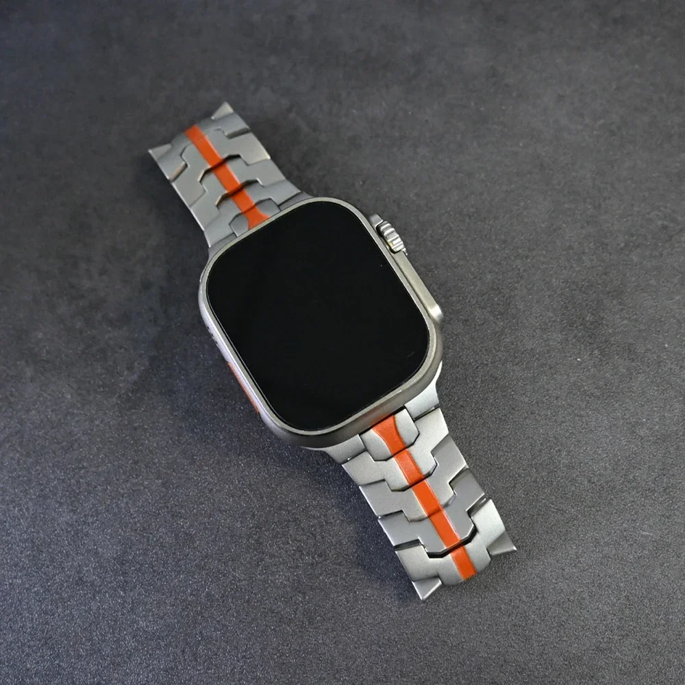 Ultra Titanium Color Strap For Apple Watch 49mm Series 9 8 7 41 45mm 44 42mm 40mm Luxury Metal Band For iWatch 6 5 4 se Bracelet