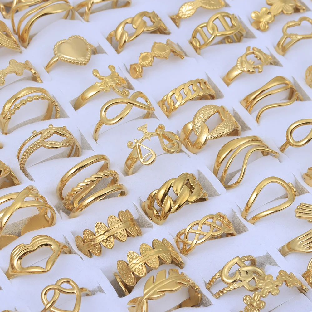 20 Stuks/partij Vintage Verstelbare Roestvrijstalen Ringen Gemengde Olie Druk Titanium Staal Mannen En Vrouwen Paar Vinger Ring