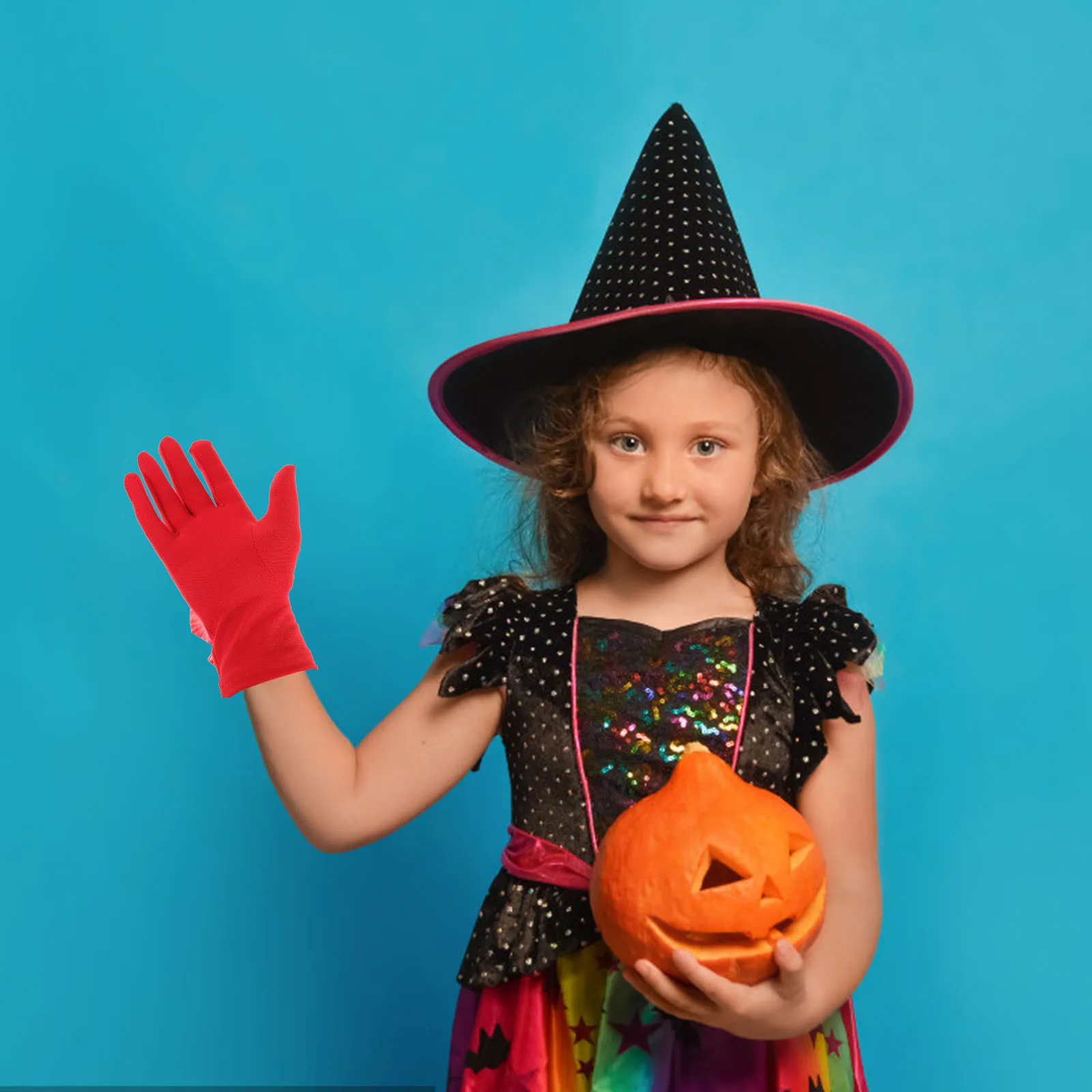 

1 Pair Christmas Gloves Red Short Full Finger Winter Performance Women Xmas Party Costume Gloves Christmas Party Favors