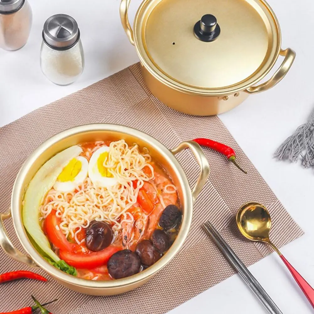 1 PCS Practical Ramen Pot Durable Aluminum Noodle Pot With Lid High Quality Noodles Milk Egg Soup Pot