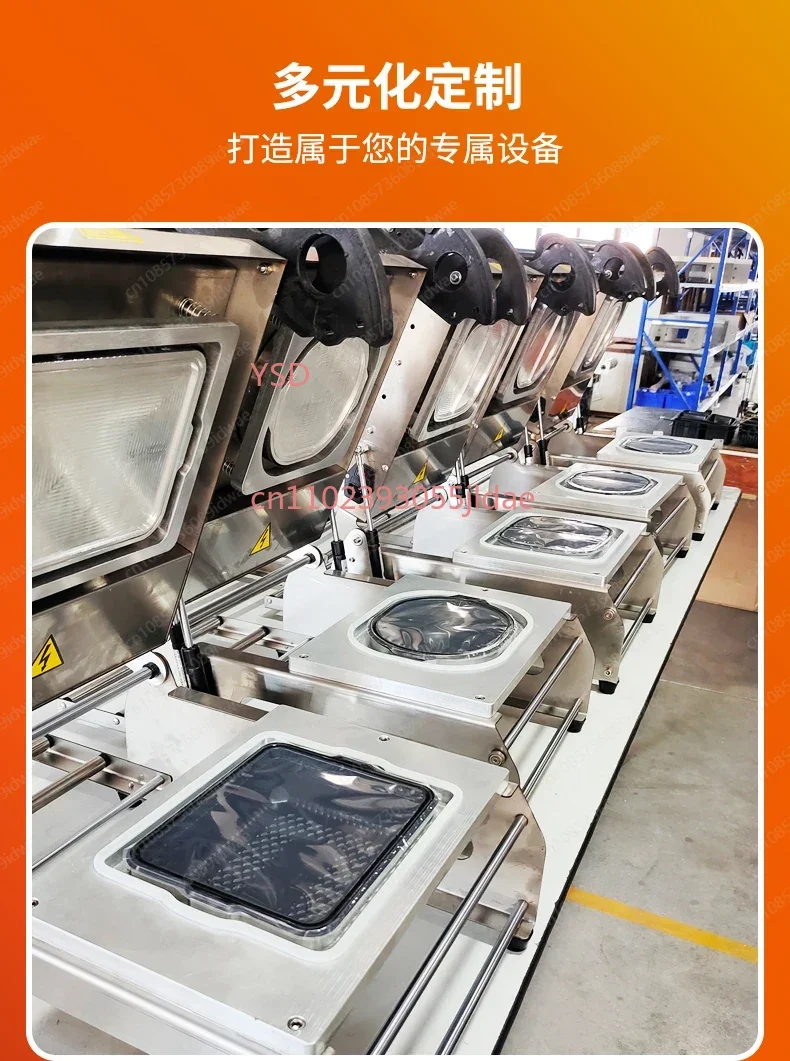 Máquina portátil de sellado de cerradura comercial para caja de almuerzo desechable para llevar, máquina de envasado de deli de carne