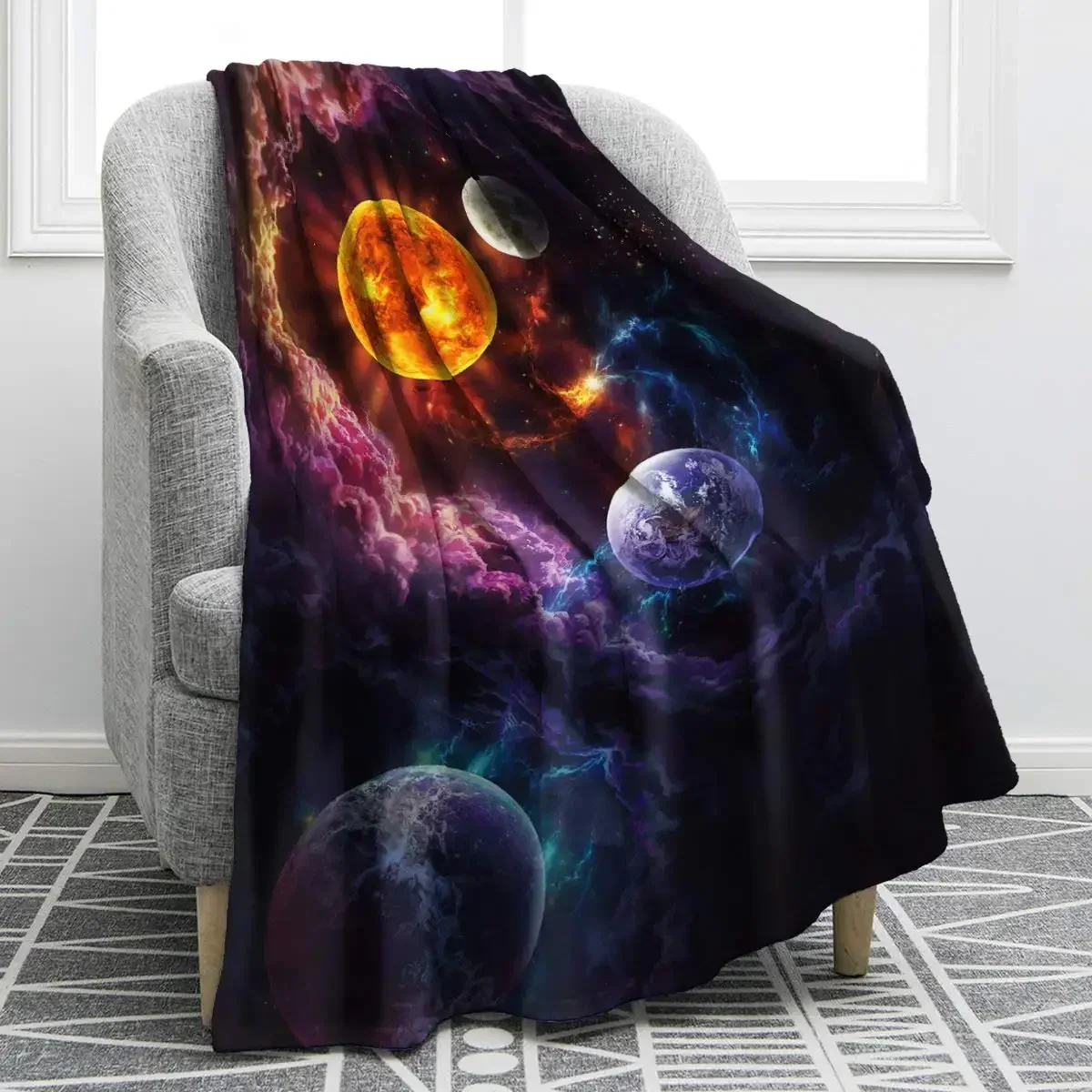 

Purple Print Throw Babes Carpet Galaxy Soft Warm Comfortable for Sofa Chair Bed Office Ligtweight Durable Blankets&Swaddling