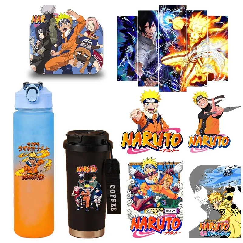 

Naruto Cartoon 3D Transfer Sticker Sasuke Kakashi UV DTF Waterproof Stickers Suitable for Water Cup Lunch Box Washable DIY Wraps