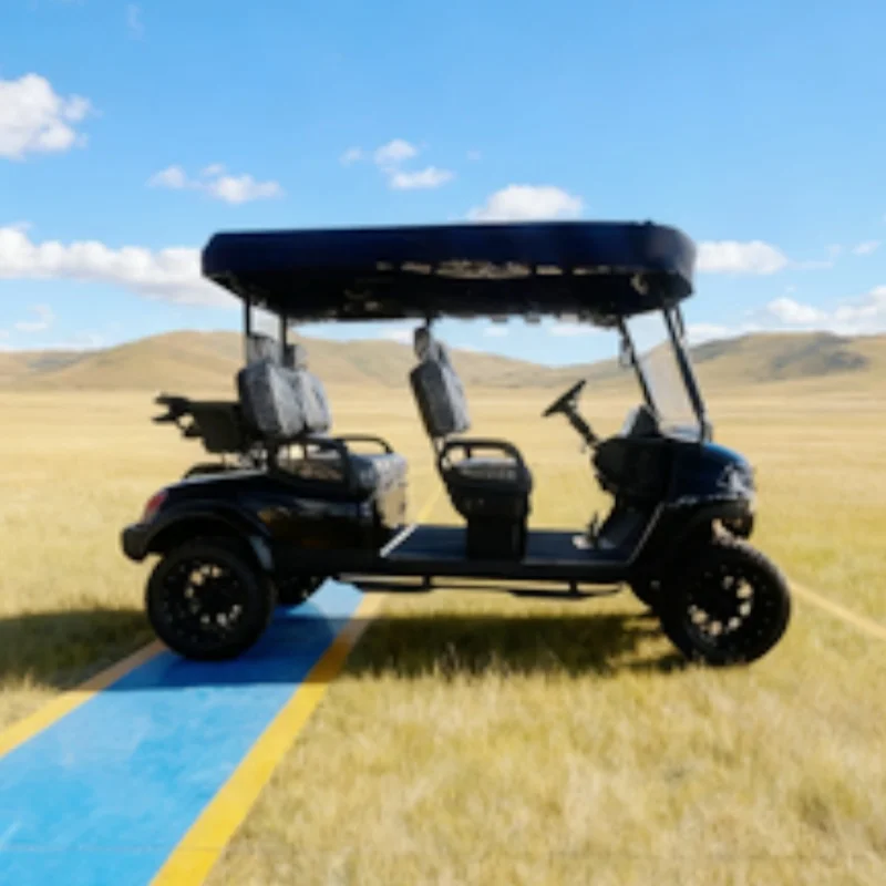 

4-колесная 4-местная электрическая тележка для гольфа, уличная легальная литиевая тележка для гольфа для взрослых, багги-самокат по лучшей цене, черная кожа с подголовником