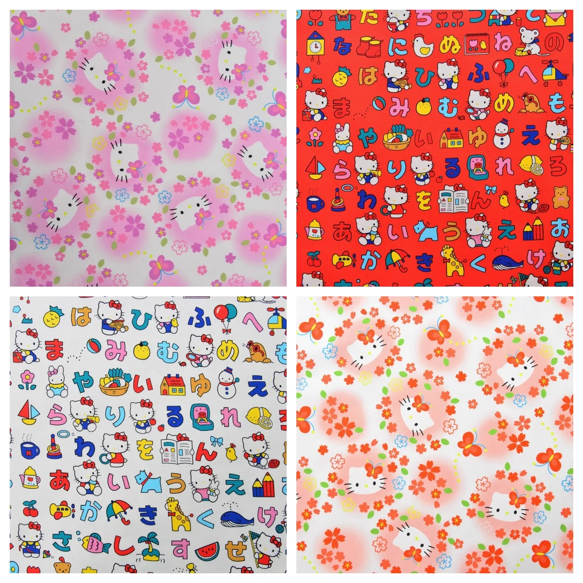 Cotton Canvas Fabric Hello Kitty My Melody Cartoon Cute Picture Theme Fabric Tablecloth Backpack Handmade Baby Fabric