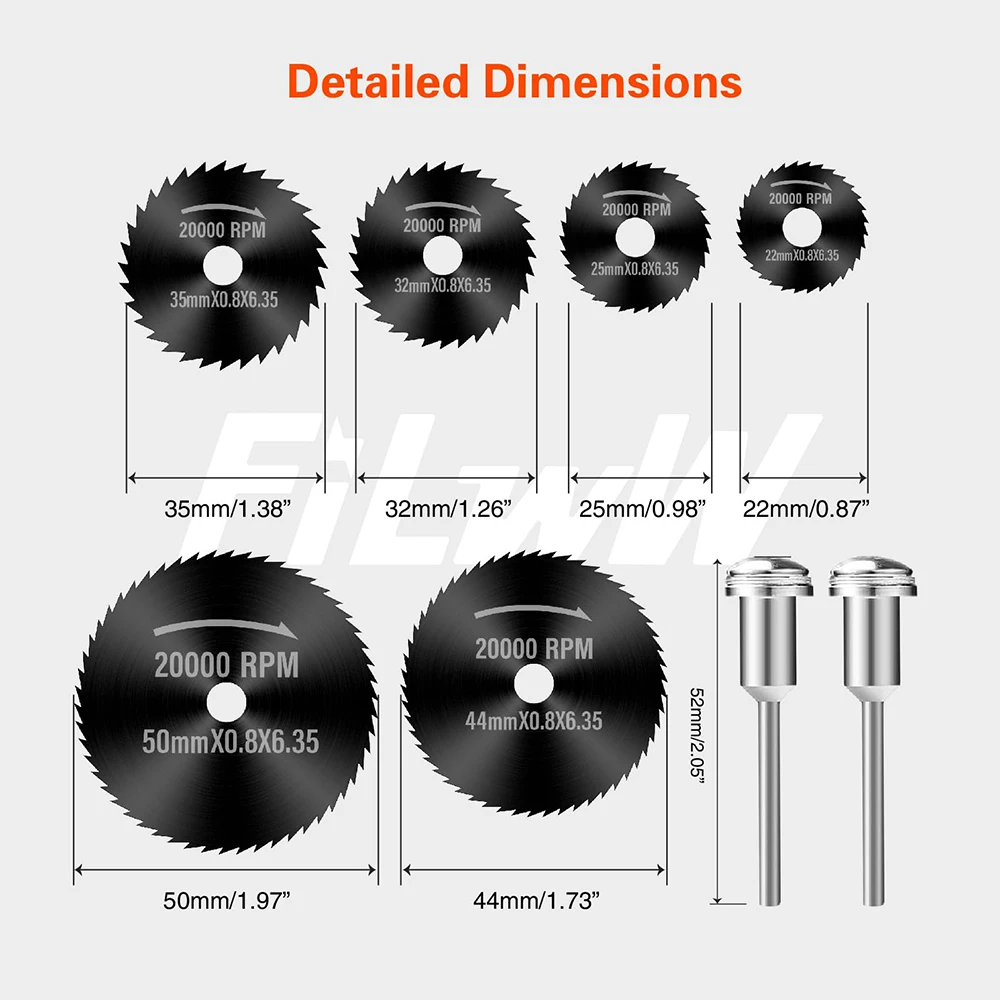 8 في 1 شفرات منشار الحفر لأداة دريمل الدوارة شفرات قطع عجلة القرص الصلب مع ساق مستديرة 1/8 بوصة للخشب والبلاستيك #6