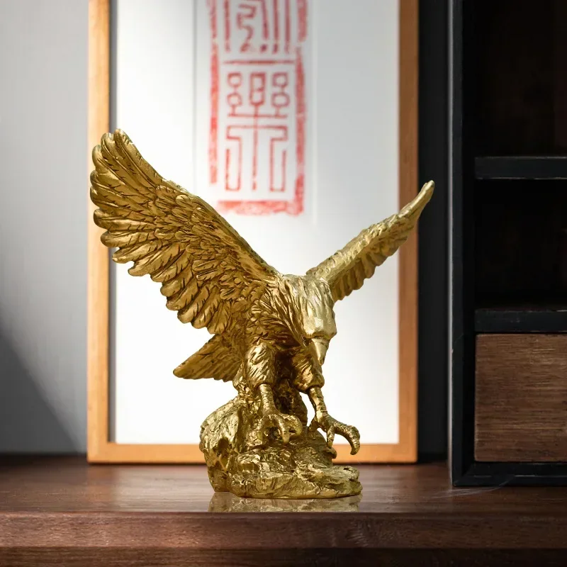 Resin American Golden Eagle Figurines Home Office Desktop Decoration Model Collection Statues Ornament Decor Objects