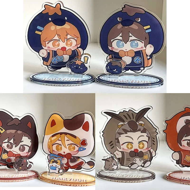 Haikyuu Stand Sign 5Cm Hinata Shoyo Kawaii Desktop Ornaments Anime Tobio Kageyama Cartoon Figure Kei Model Toy Birthday Gift