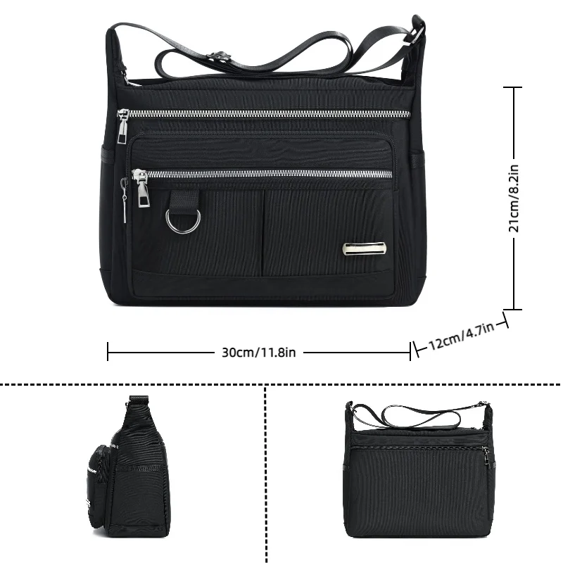 Lässige Umhängetasche für Herren, mehrschichtige Taschen, verstellbare Schultergurte, Business-Umhängetasche, Alltagstasche für den Arbeitsweg, Freizeittasche – Detail 15
